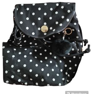Tommy Hilfiger backpack black and white polkadot